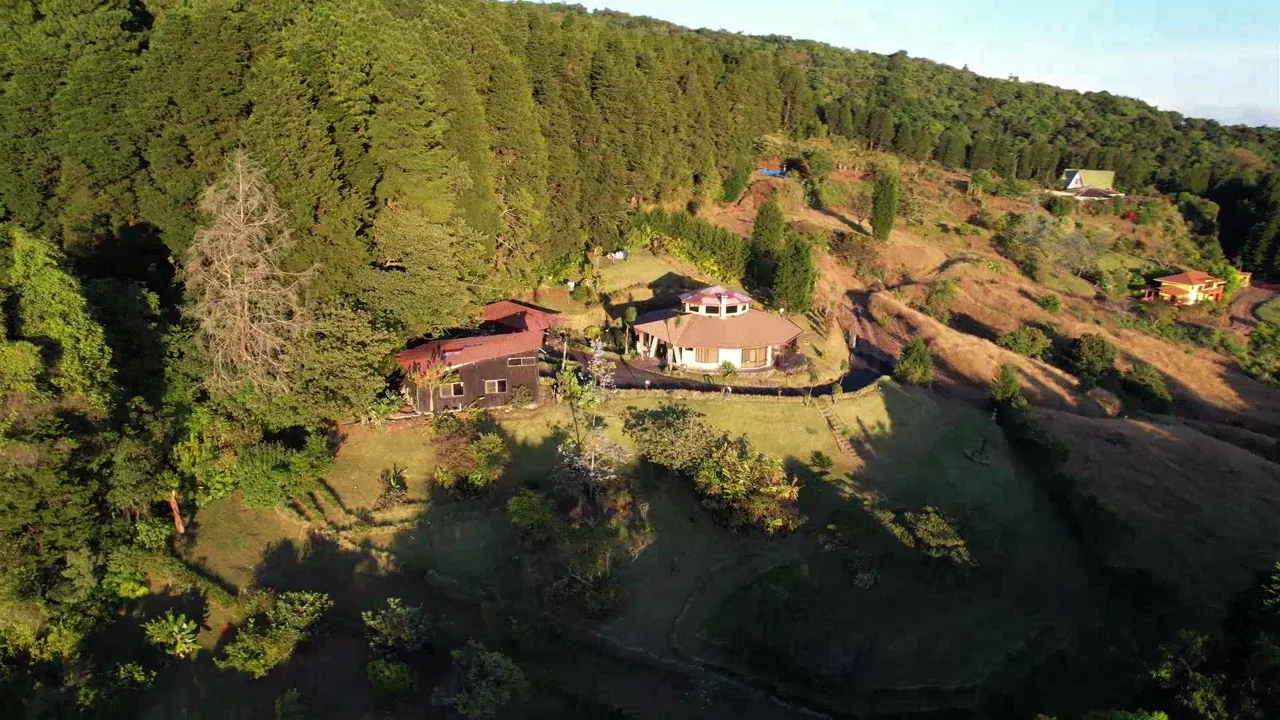 Aerial view of the property